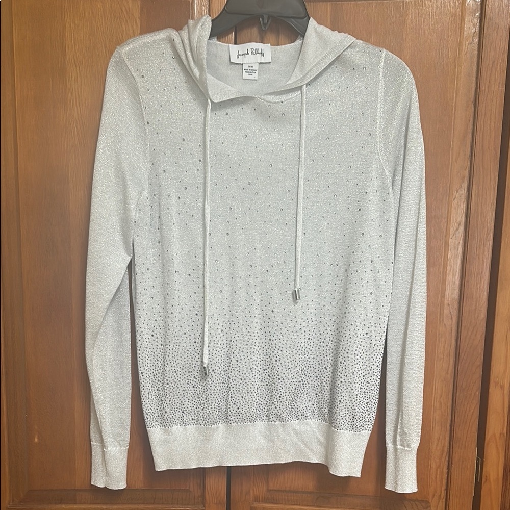 Joseph Ribkoff Silver Sparkle Hoodie
